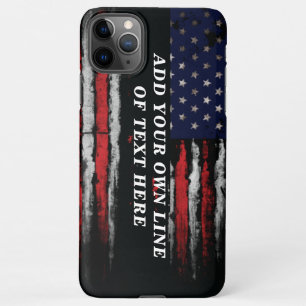 Add your own text on grunge American flag iPhone 11Pro Max Case