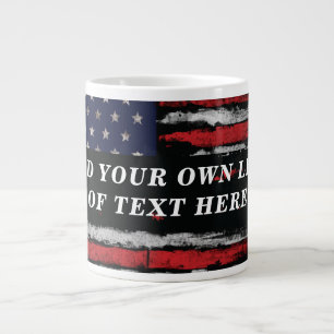 Add your own text on grunge American flag Large Coffee Mug
