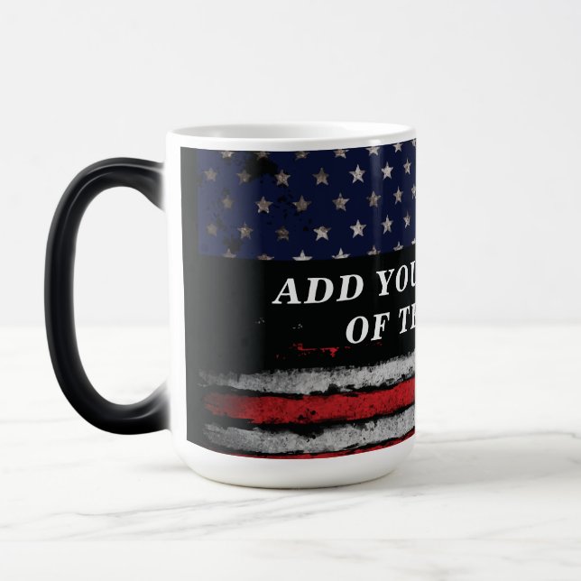Add your own text on grunge American flag Magic Mug (Left)