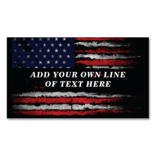Add your own text on grunge American flag Magnetic Business Card