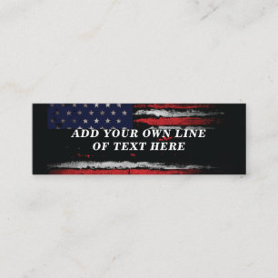 Add your own text on grunge American flag Mini Business Card