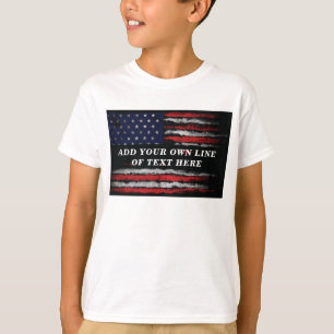 Add your own text on grunge American flag T-Shirt