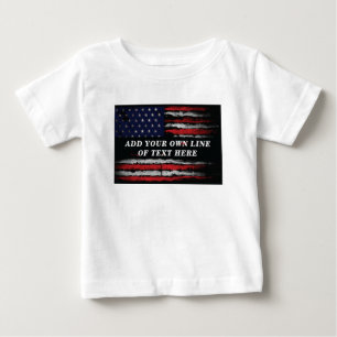 Add your own text on grunge American flag T-Shirt