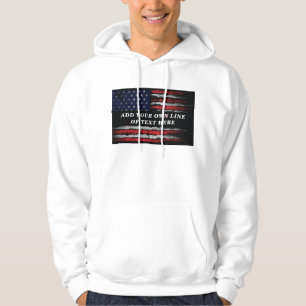Add your own text on grunge American flag  T-Shirt Hoodie