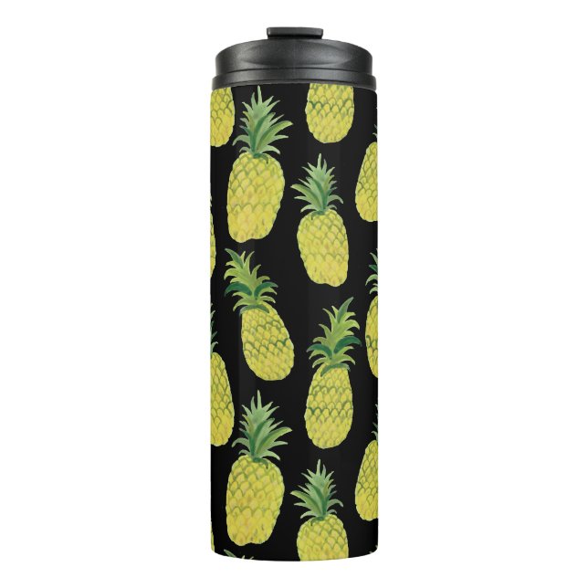 Add your own text! Pineapple Party Watercolor Thermal Tumbler (Front)