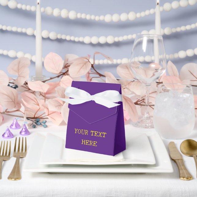 ADD YOUR OWN TEXT purple  Favor Box (Wedding)