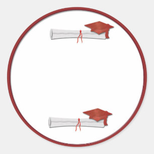 Add Your Own Text Red Graduation Sticker
