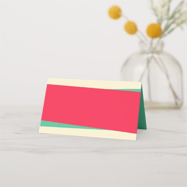 Add Your Own Text Red Green And Light Sandy Place Card (Front)