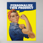 Add Your own Text Rosie the Riveter Personalized Poster (Front)