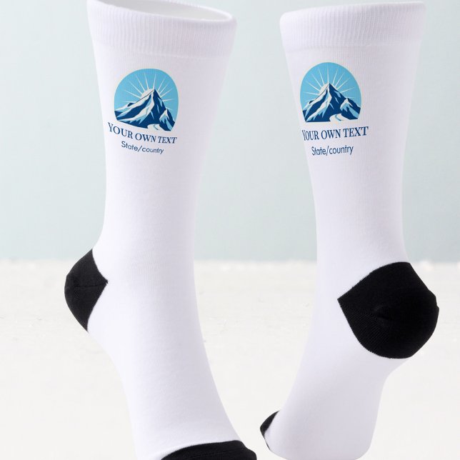 Add your own text ski resort mountain hiking socks (Creator Uploaded)