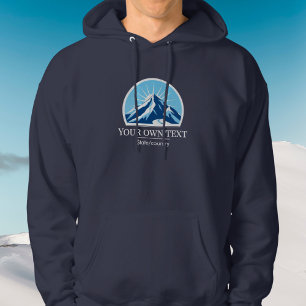 Add your own text ski resort mountain souvenir  hoodie