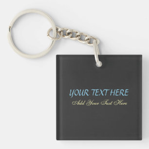 Add Your Own Text Slogan Minimalist Modern Plain Keychain