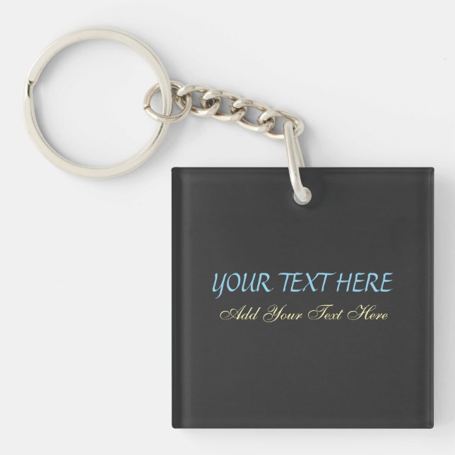 Add Your Own Text Slogan Minimalist Modern Plain Keychain (Front)