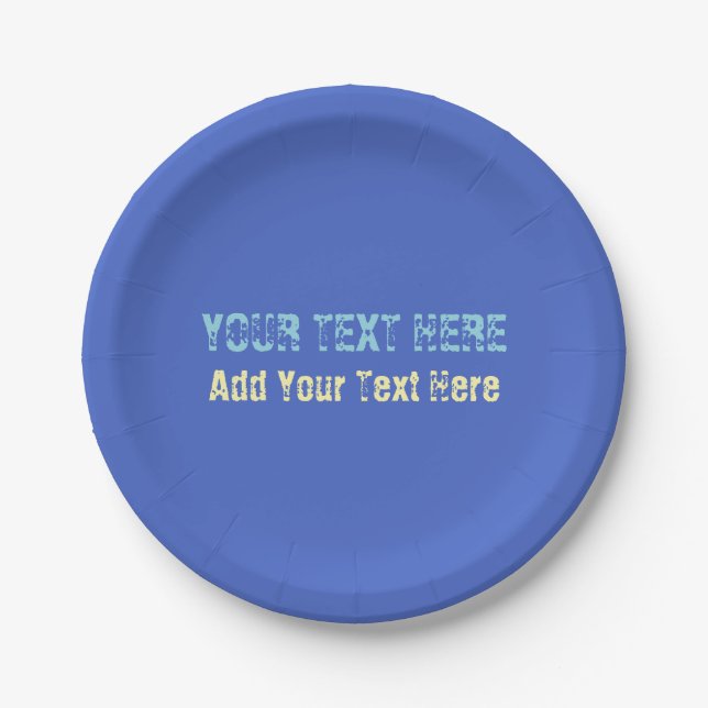 Add Your Own Text Slogan Minimalist Modern Plain Paper Plate (Front)