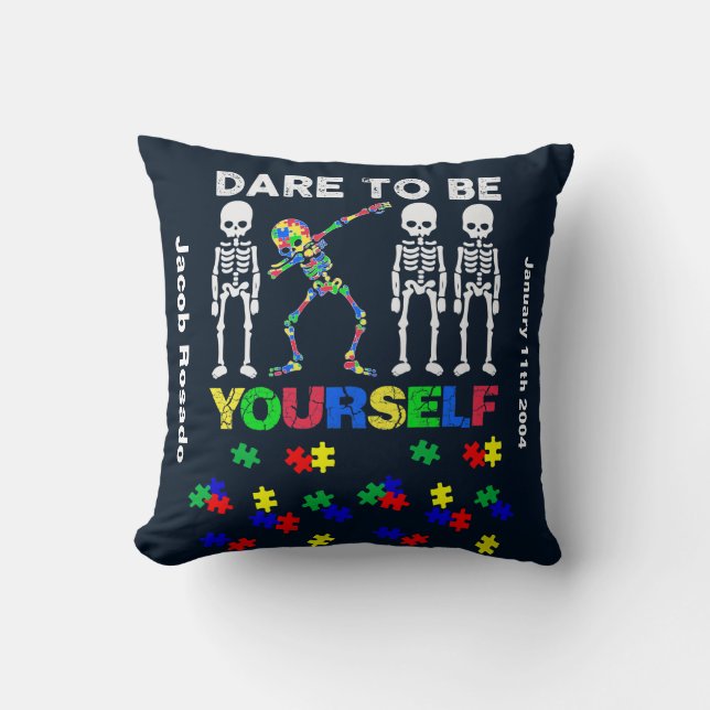 Add Your Own Text Throw Pillow (Front)