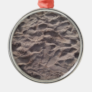 Add your own text, writing in sand, sunny beach metal ornament