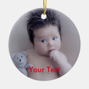 Add Your Personal Photo and Text Custom Ceramic Ornament