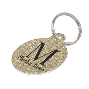 Add Your Pet Name Gold Glitter Tag