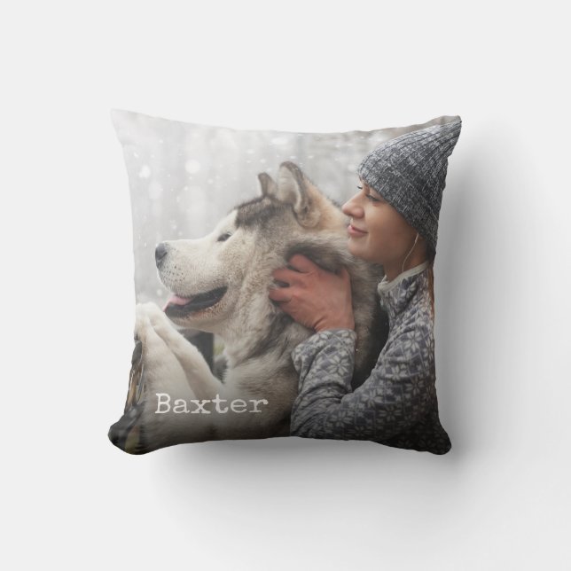 Add Your Pet Photos Personalized Throw Pillow (Front)