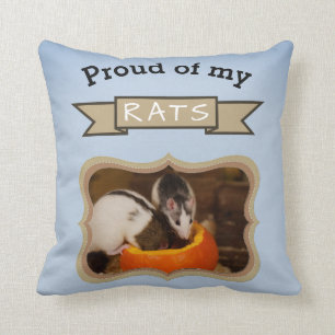 Add Your Pet Rats Photo Rat Throw Pillow
