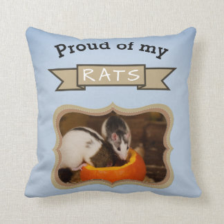 Add Your Pet Rats Photo Rat Throw Pillow