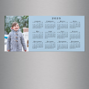 Add Your Photo 2025 Calendar on Light Blue Magnet