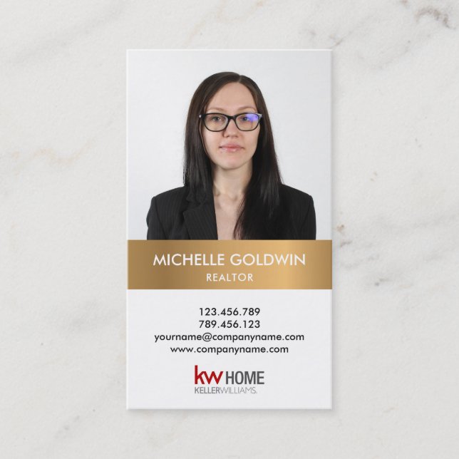 Add Your Photo and Logo Real Estate Professional Business Card (Front)