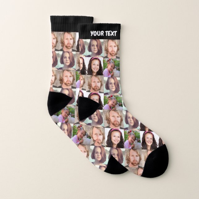 Add your photo and text socks (Pair)