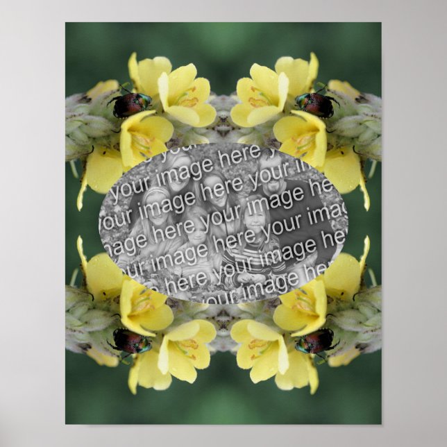 Add Your Photo Beetle On Mullein Flower Frame Poster (Front)