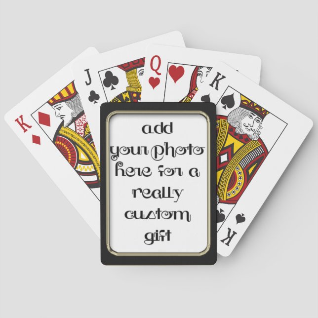 Add Your photo Black Frame Bicycle® Play Playing Cards (Back)