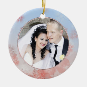 Add Your Photo Cherry Blossom Thank You Wedding O Ceramic Ornament