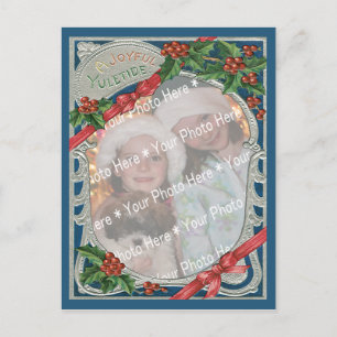 Add-Your-Photo Christmas Vintage Joyful Yuletide Holiday Postcard