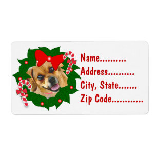 Add Your Photo Christmas Wreath Shipping Labels