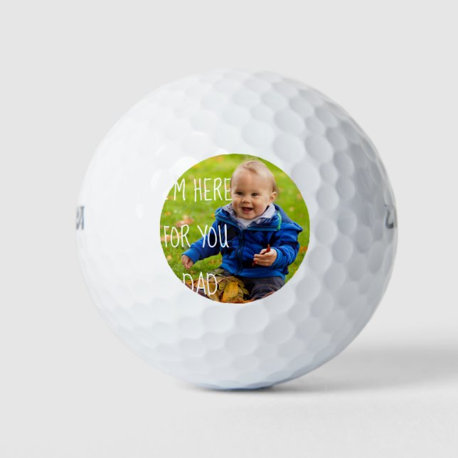 Add Your Photo Cute Funny Text Personalized Golf Balls (Front)