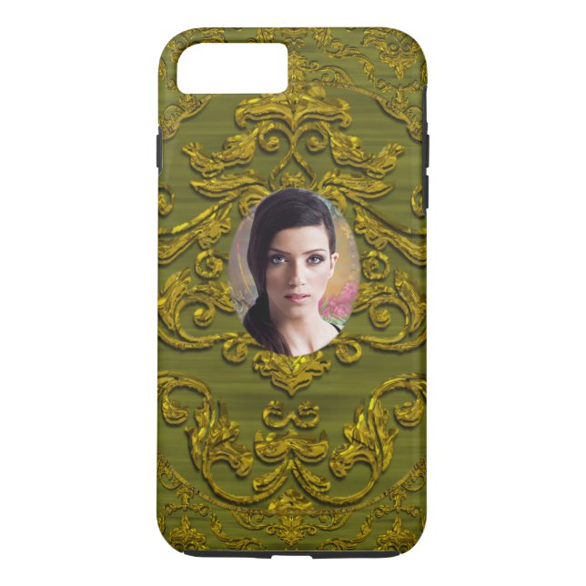 Add Your Photo Damask Chic Plus Case-Mate iPhone Case (Back)