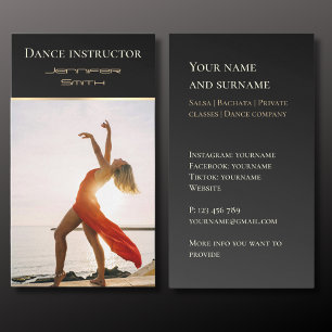 Add your photo dance instructor Business  Card