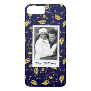 Add Your Photo   Dark Blue Peacock Pattern Case-Mate iPhone Case