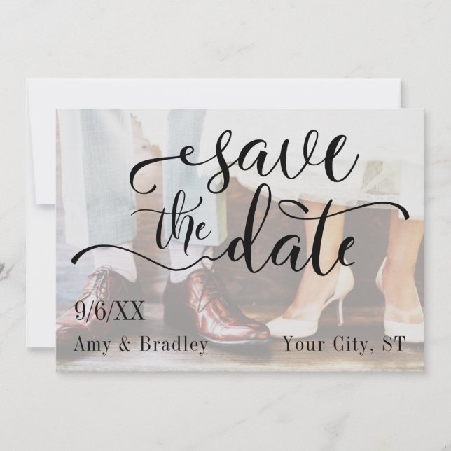 Add Your Photo, Elegant Script, Save the Date (Front)