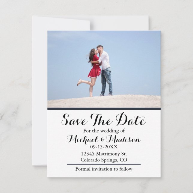 Add Your Photo Flat Save The Date Wedding Card (Front)