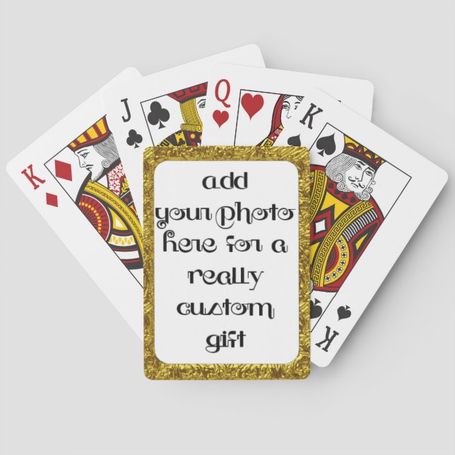 Add Your Photo Gold Frame Bicycle® Play Playing Cards (Back)