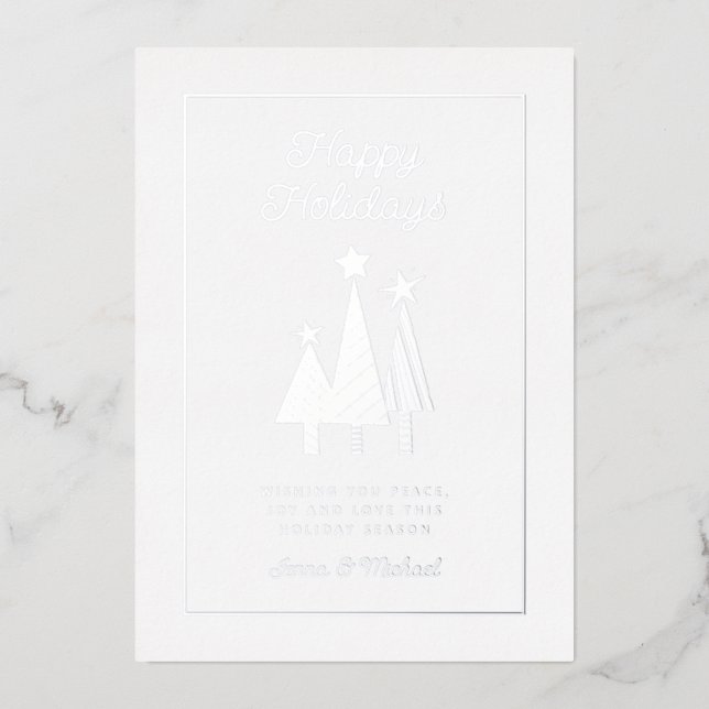 ADD YOUR PHOTO | Happy Holidays Foil Holiday Card (Front)