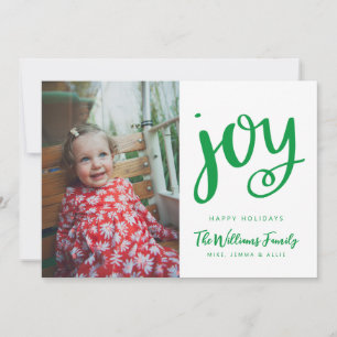 ADD YOUR PHOTO Happy Holidays JOY Invitation