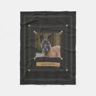 Add your Photo Malinois - Belgian shepherd Fleece Blanket