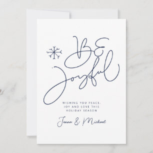 ADD YOUR PHOTO Merry Christmas Be Joyful Invitation