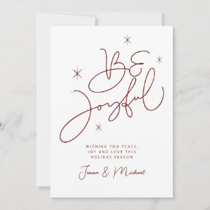 ADD YOUR PHOTO   Merry Christmas Be Joyful Invitation