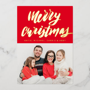  ADD YOUR PHOTO   Merry Christmas Foil Holiday Car