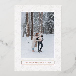 ADD YOUR PHOTO Merry Christmas Foil Holiday Card