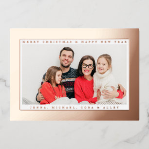 ADD YOUR PHOTO   Merry Christmas & Happy New Year  Foil Holiday Card