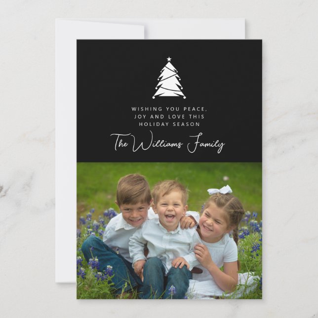 ADD YOUR PHOTO | Merry Christmas Holiday Tree Invitation (Front)