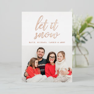  ADD YOUR PHOTO   Merry Christmas Let It Snow Foil Foil Holiday Card